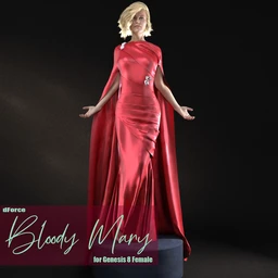 dForce Bloody Mary Dress for Genesis 8 Female