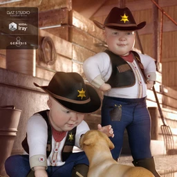 dForce Cowboy Costume for Genesis 8 Male(s)