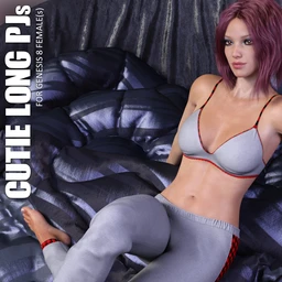 dForce Cutie Long PJs for Genesis 8 Females