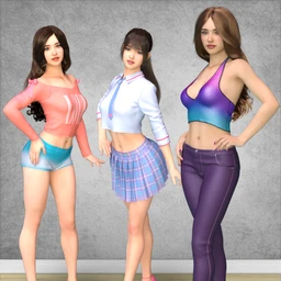 dForce K-Pop Girls 2 Outfits Textures