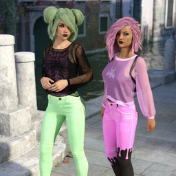 dForce Misty Pastel Goth Outfit Textures