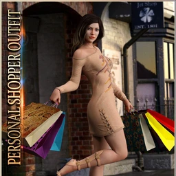 dForce Personal Shopper Outfit, Accessories and Poses for Genesis 8 Female(s)