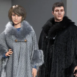 dForce Real Fur Poncho for Genesis 8