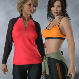 dForce Tek Athletic Apparel for Genesis 3 and 8 Female(s)