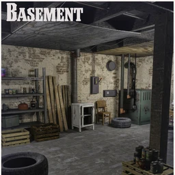 FG Dusty Basement With Poses For Genesis 8 Female(s)