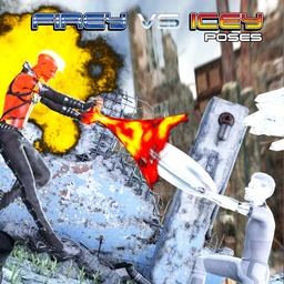 Fire vs Ice Poses for Genesis 8 Male