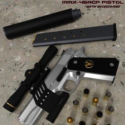 MMX-45ACP Pistol with Accessories