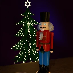 Nutcracker with Strand Based Hair and Bowl with Walnuts