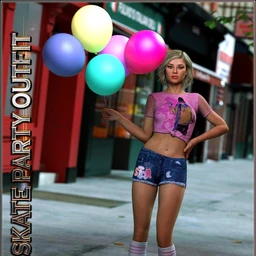 Skate Party Outfit and Poses For Genesis 8 Female(s)
