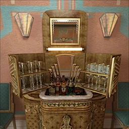 South Beach Deco Bar Cabinet