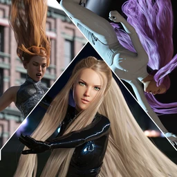 Turbulent Tail Hair for Genesis 3 and 8 Female(s)
