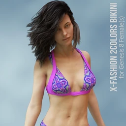 X-Fashion 2Colors Bikini for Genesis 8 Female(s)