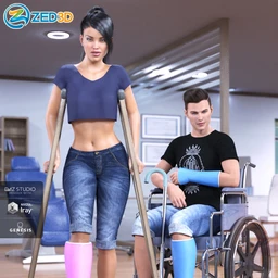 Z Injury Recovery Props and Poses for Genesis 8