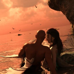 Aguja Mermaid and Alascanus Merman Couple Poses