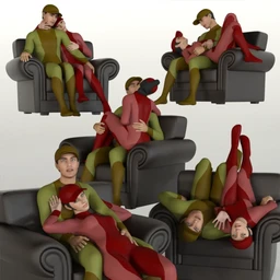 Armchair Poses and Prop for Genesis 8