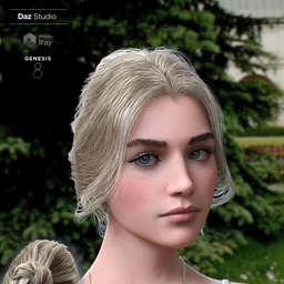 Aurelia Bun Hair for Genesis 8 Female(s)