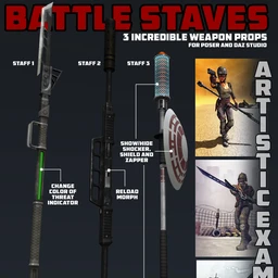 Battle Staves for Poser and DS