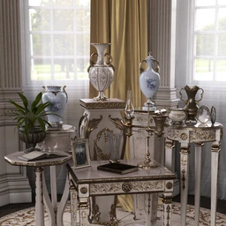 Choices for Vintage Stands and Tables Iray