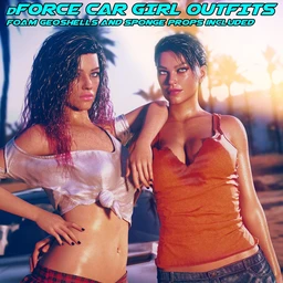 dForce Car Girl Outfits for Genesis 8 Female(s)