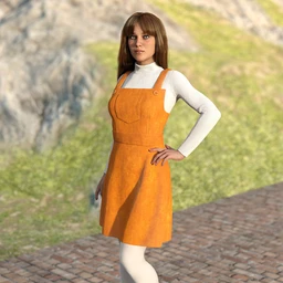 dForce Corduroy Jumper Outfit for Genesis 8 Female(s)