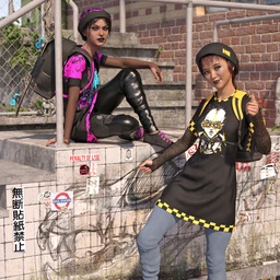 dForce Skate Punk with Skateboard Textures