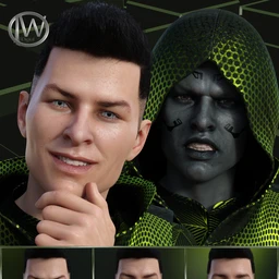 Faces of Our Hero – Expressions for Genesis 8 Male and Nix 8
