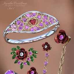 Jeweled Excellence Set 01 for Genesis 2, 3 and 8 Female(s)