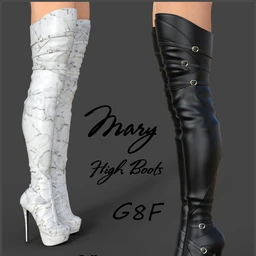 Mary High Boots for Genesis 8 Females