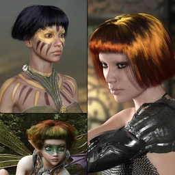 MRL dForce Bob Hair for Genesis 8 Female with Colour Mix Plus