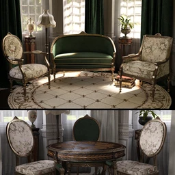 Reupholstered for Vintage Furniture Iray