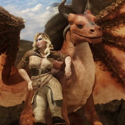 Riding Dragon for Dragon 3 with dForce Hair