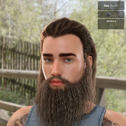 Ryanno Hair and Beard Set for Genesis 8 Male