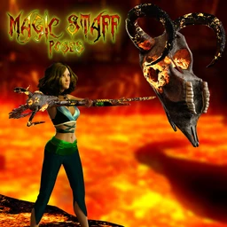 S3D Magic Staffs and Poses for Aiko 8 and Genesis 8 Female(s)
