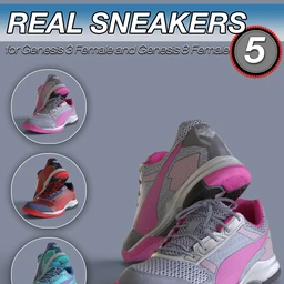 S3D Real Sneakers 5 for Genesis 3 and 8 Female(s)
