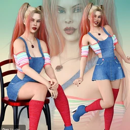 Sweet Denim Outfit Set for Genesis 8 Female(s)