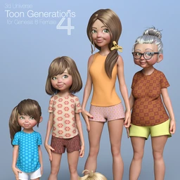 Toon Generations 4 Essentials for Genesis 8 Female(s)