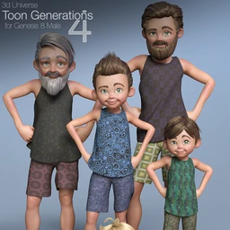 Toon Generations 4 Essentials for Genesis 8 Male(s)