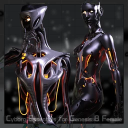 CyBody – Cyborg Internal Structure and Materials for Genesis 8 Female