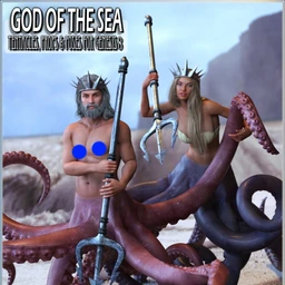 God Of The Sea Tentacles Props and Poses for Genesis 8