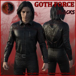 Goth Force blacks for H and C Checkered Shirt Outfit for G8M
