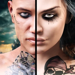 LIE Pirate Face and Body Make-up for Genesis 8