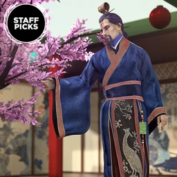Peacock Hanfu Outfit for Genesis 8 Male(s)