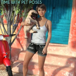 Time With Pet Poses for Genesis 8 Female