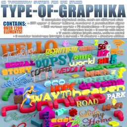 Type-of-Graphika Set – Find your Words in Daz Studio