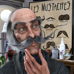 Alchemist Hair & Beard for Genesis 3 and 8 Males