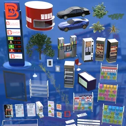 Bituka3d Gas Station Props