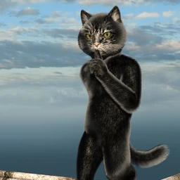 Black Cat Fur and Texture Addon for Catoon