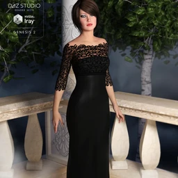 Classic Evening Gown for Genesis 2 Female(s)