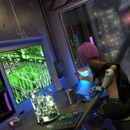 Compact Cyberpunk Apartment