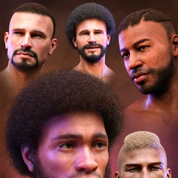 Curly Hair and Facial Hair for Genesis 8 Males